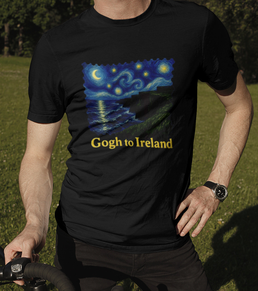 Van Gogh Starry Night Cliffs Overlook Gogh To Ireland T-Shirt