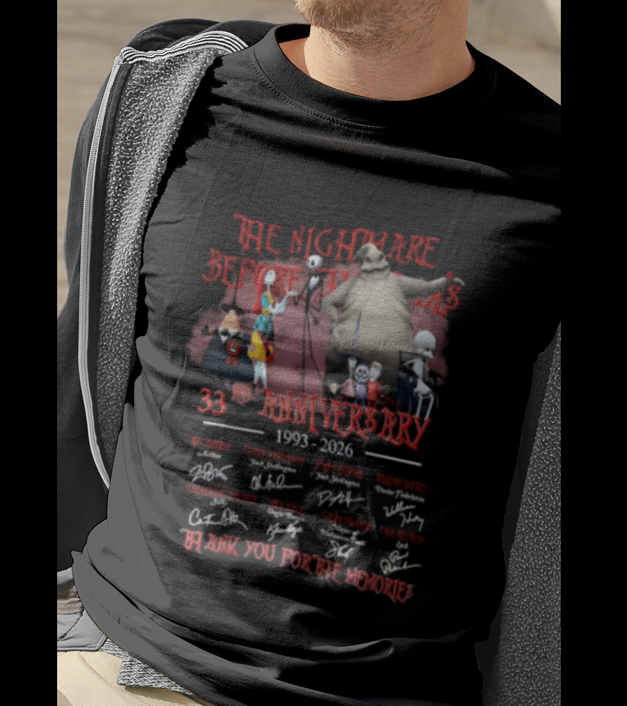 The Nightmare Before Christmas 33rd Anniversary 1993 2026 Thank You For The Memories T-Shirt