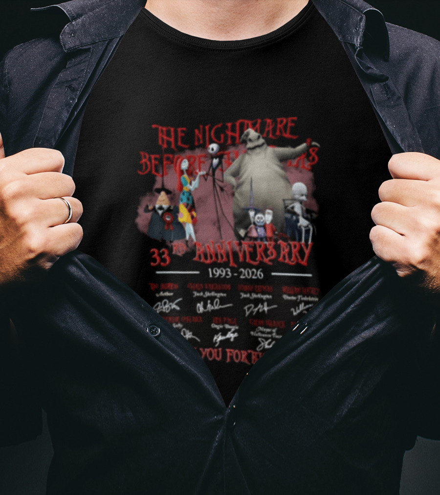 The Nightmare Before Christmas 33rd Anniversary 1993 2026 Thank You For The Memories T-Shirt