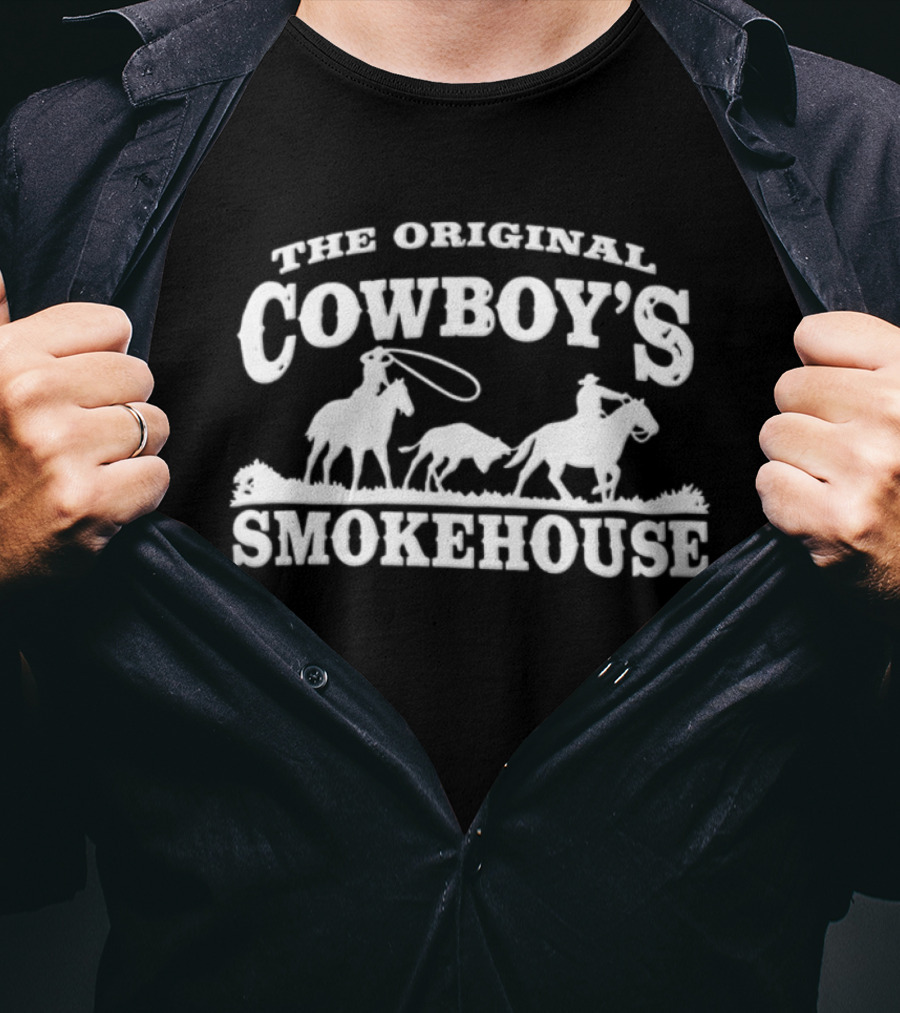 The Original Cowboy's Smokehouse Western Rodeo Scene T-Shirt