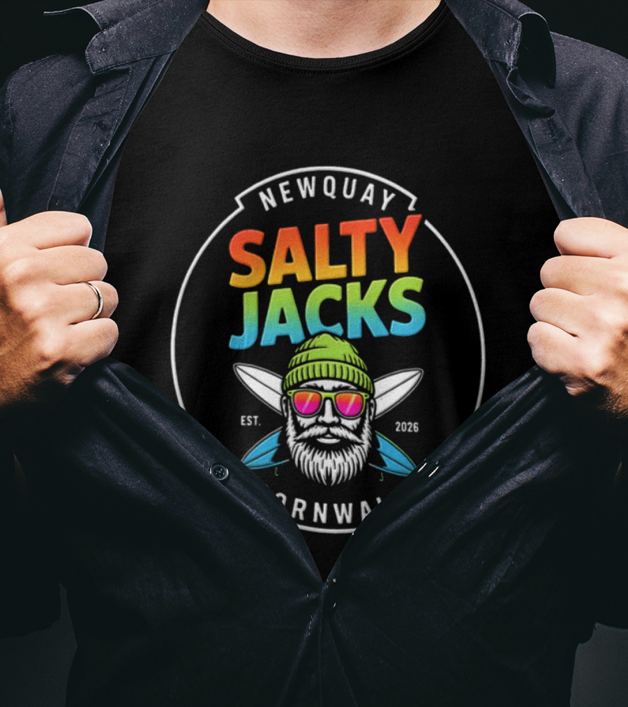 Newquay Salty Jacks Surf Shack Cornwall Est 2026 T-Shirt