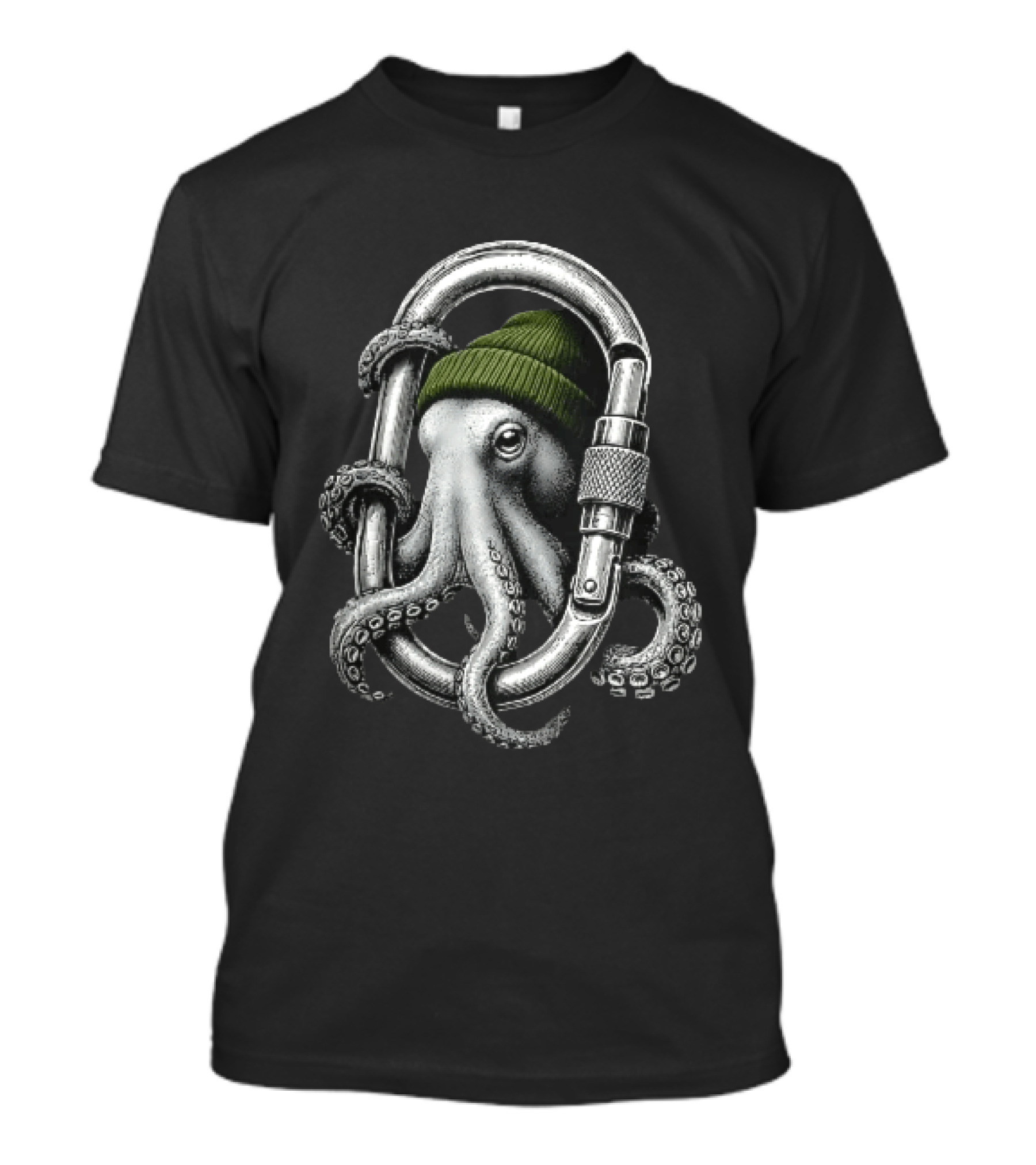 Octopus With Beanie Inside Carabiner T-Shirt