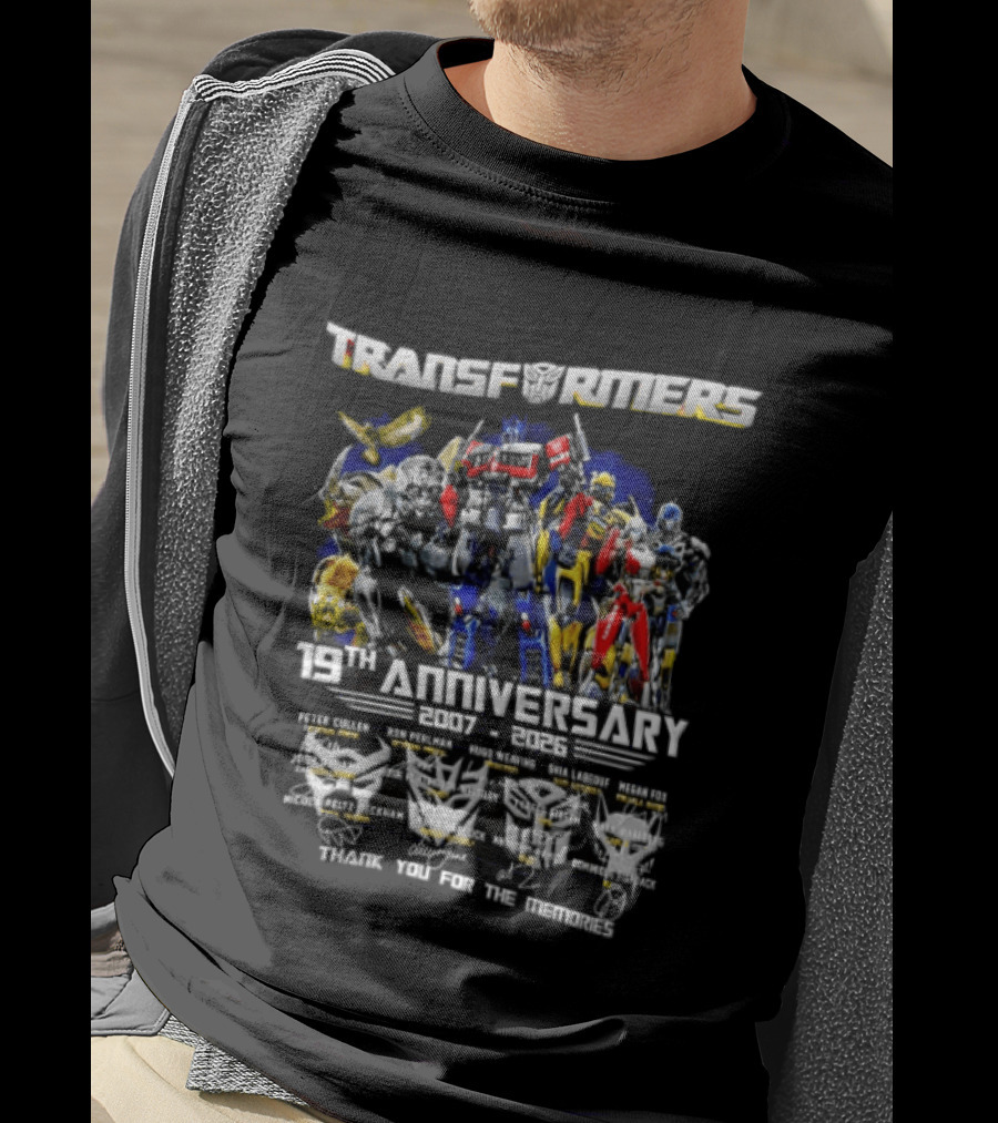 Transformers 19th Anniversary 2007 2026 Thank You For The Memories Featuring Optimus Prime Bumblebee Autobots T-Shirt