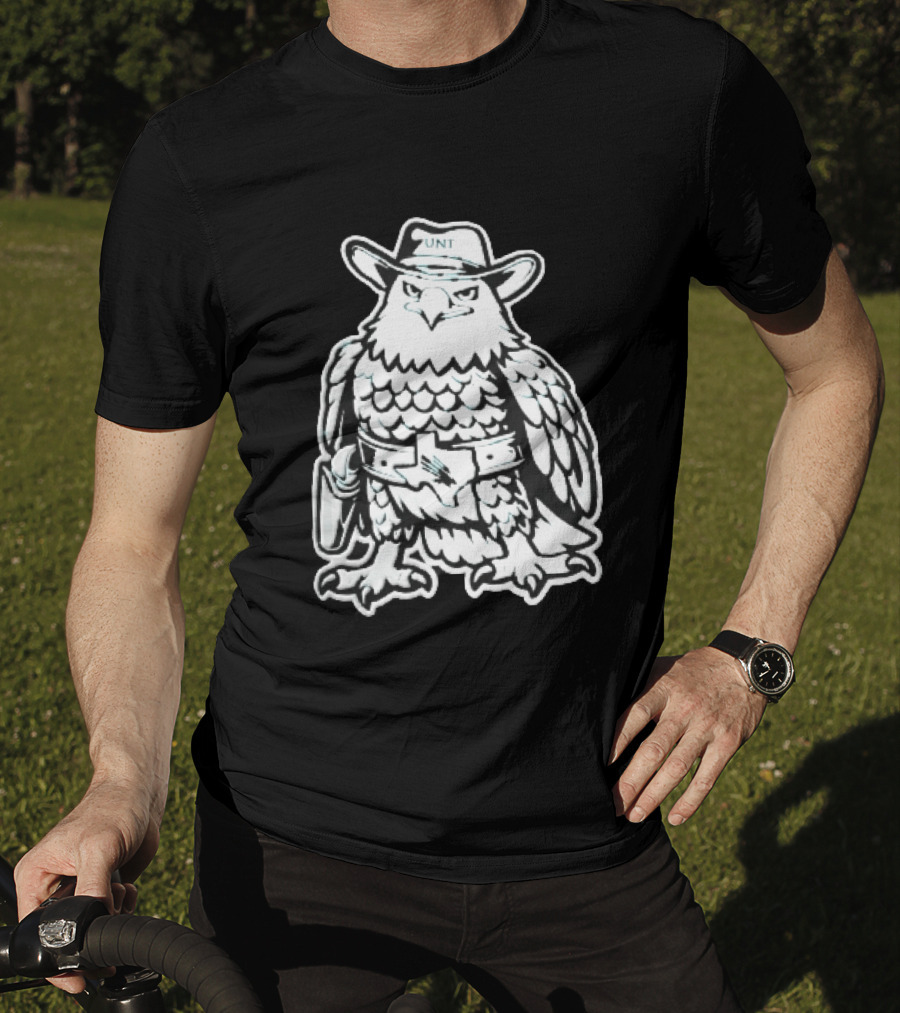 UNT Cowboy Hat Eagle Texas Belt Buckle Sheriff T-Shirt