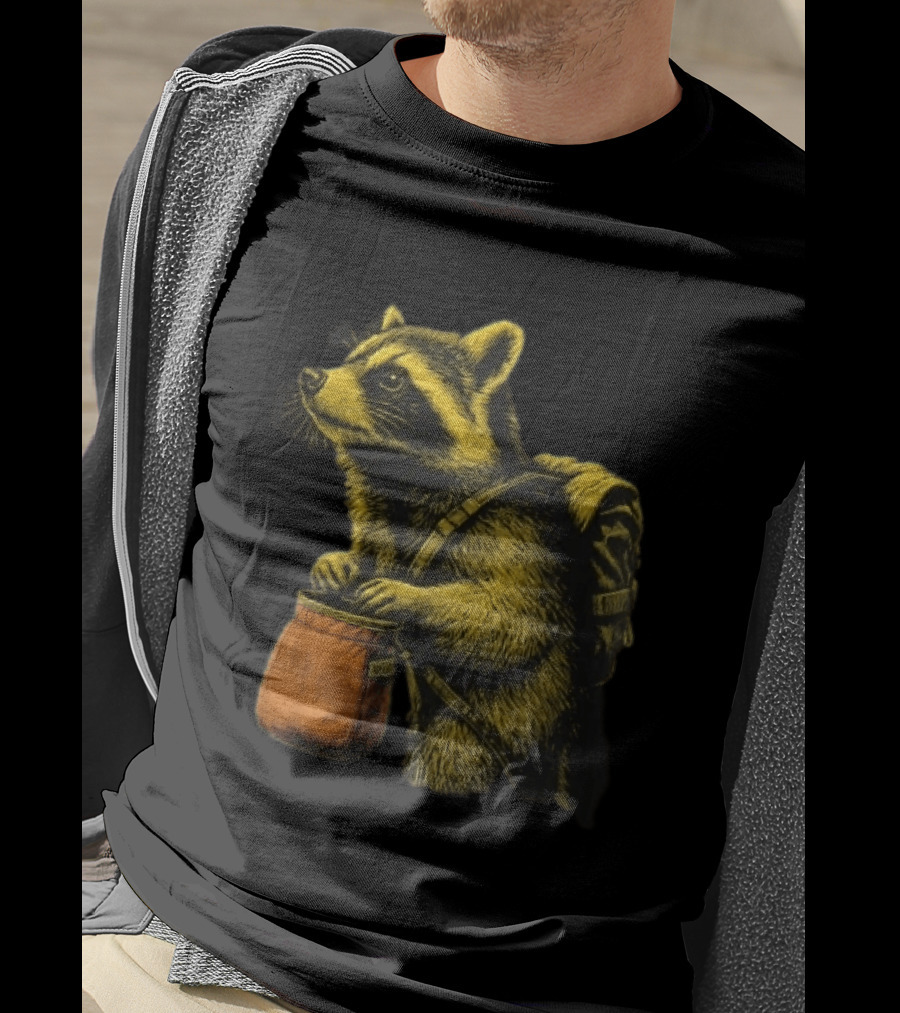 Raccoon Adventure Backpacking Chalk Bag Wildlife T-Shirt