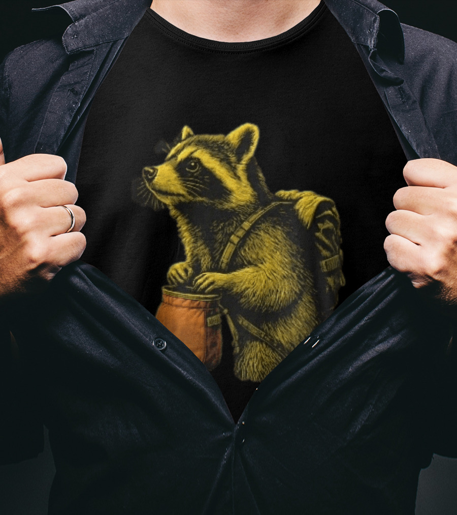 Raccoon Adventure Backpacking Chalk Bag Wildlife T-Shirt