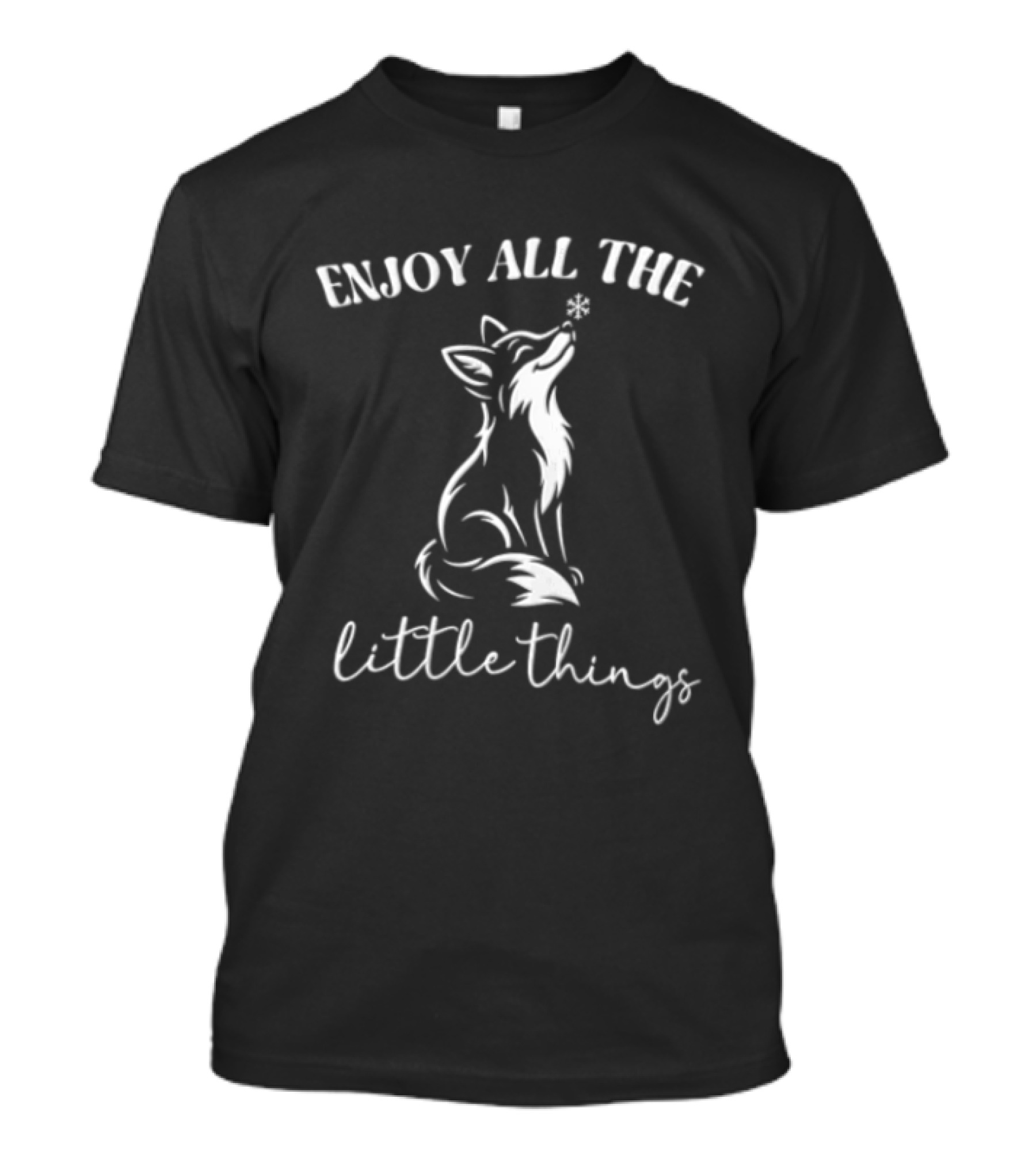 Wolf Enjoy All The Little Things Wording With Howling T-Shirt