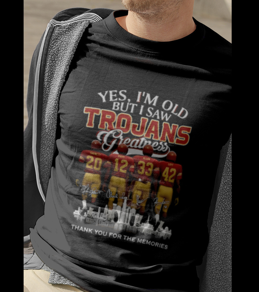 Yes I'm Old But I Saw Greatness Trojans Thank You For The Memories Garrett White Allen Loft T-Shirt