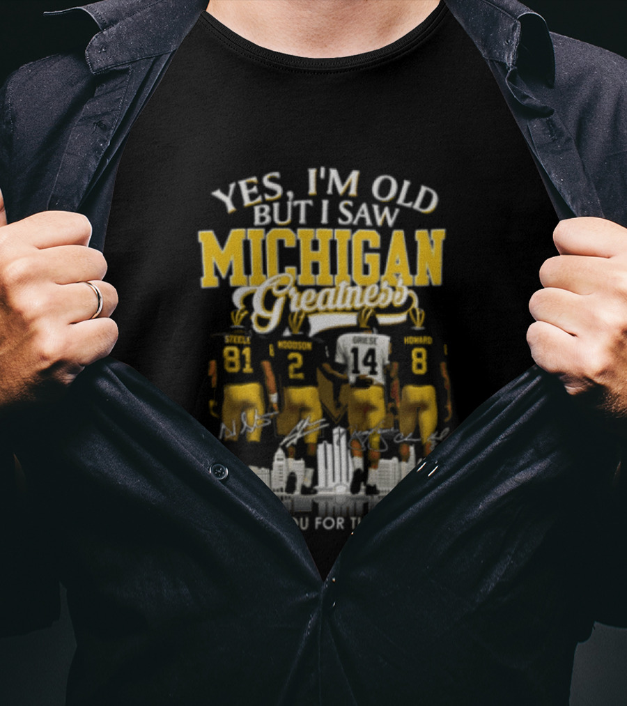 Yes I'm Old But I Saw Michigan Wolverines Greatness Charles Woodson NCAA Memories T-Shirt