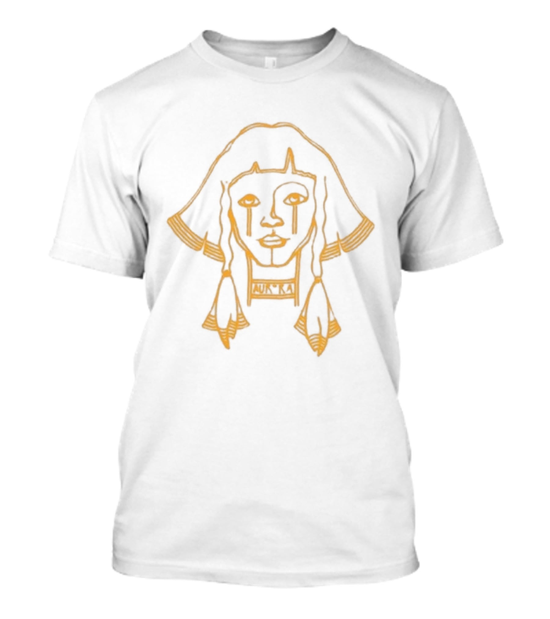 Aurora Ethereal Line Art Face Yellow T-Shirt
