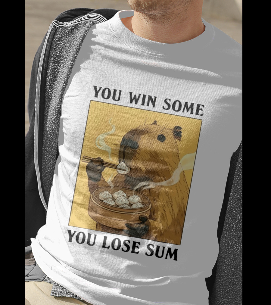 Capybara Eating Dim Sum You Win Some You Lose Sum T-Shirt