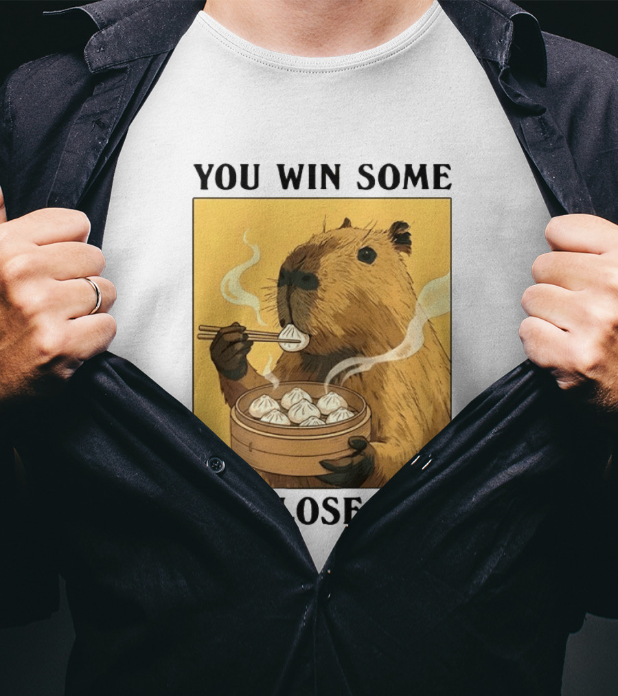 Capybara Eating Dim Sum You Win Some You Lose Sum T-Shirt
