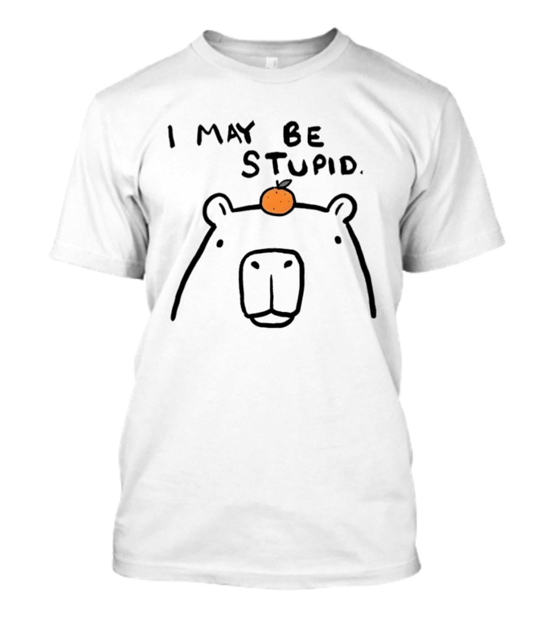 Capybara Orange I May Be Stupid T-Shirt