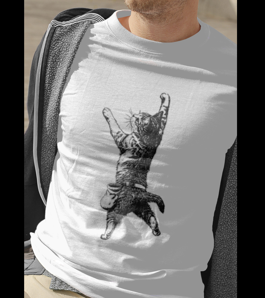 Cat Climbing Adventure With Chalk Bag T-Shirt
