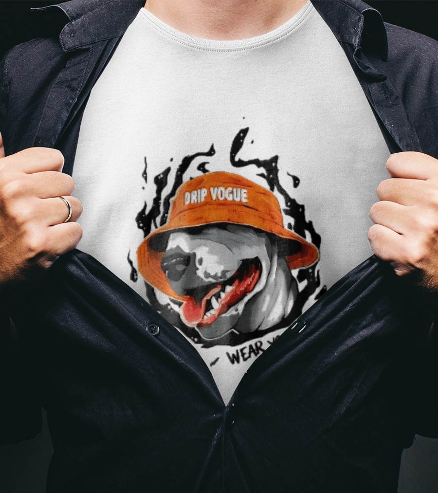 Drip Vogue Wear Your Attitude Dog Bucket Hat Trendy T-Shirt