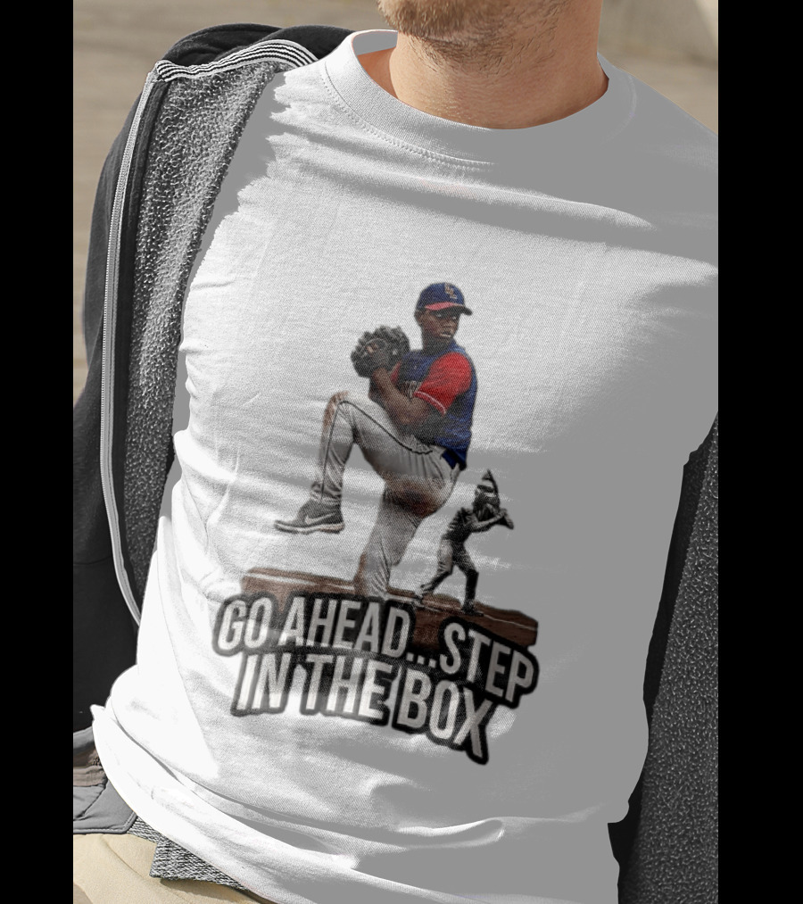 Go Ahead Step In The Box Baseball Pitcher And Batter Challenge T-Shirt