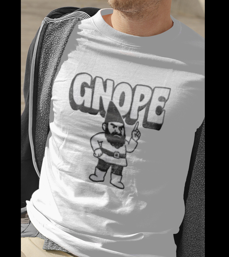 Grumpy Gnome Gnope Finger Wagging Humor T-Shirt