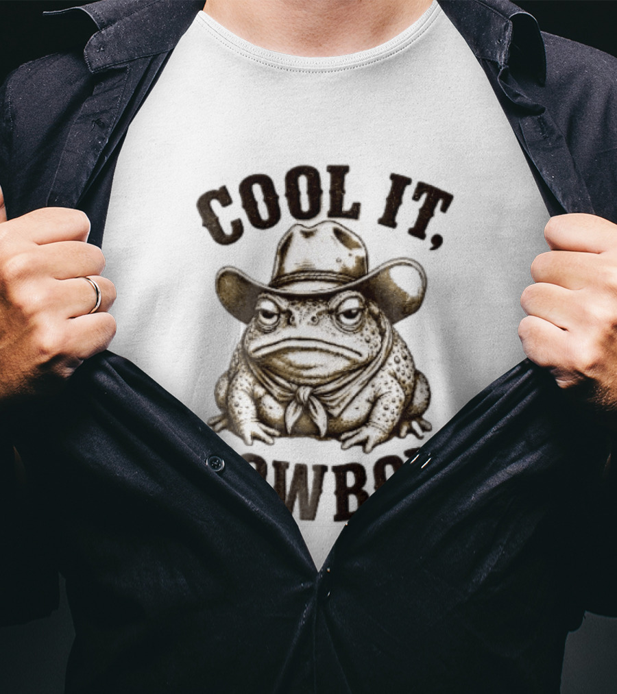 Cool It Cowboy Toad Wearing Hat T-Shirt