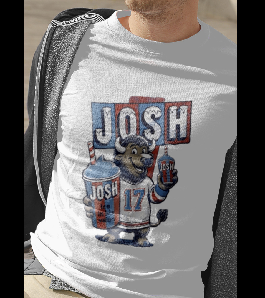 Josh 17 Ice In His Veins Buffalo Drinking Slushy T-Shirt