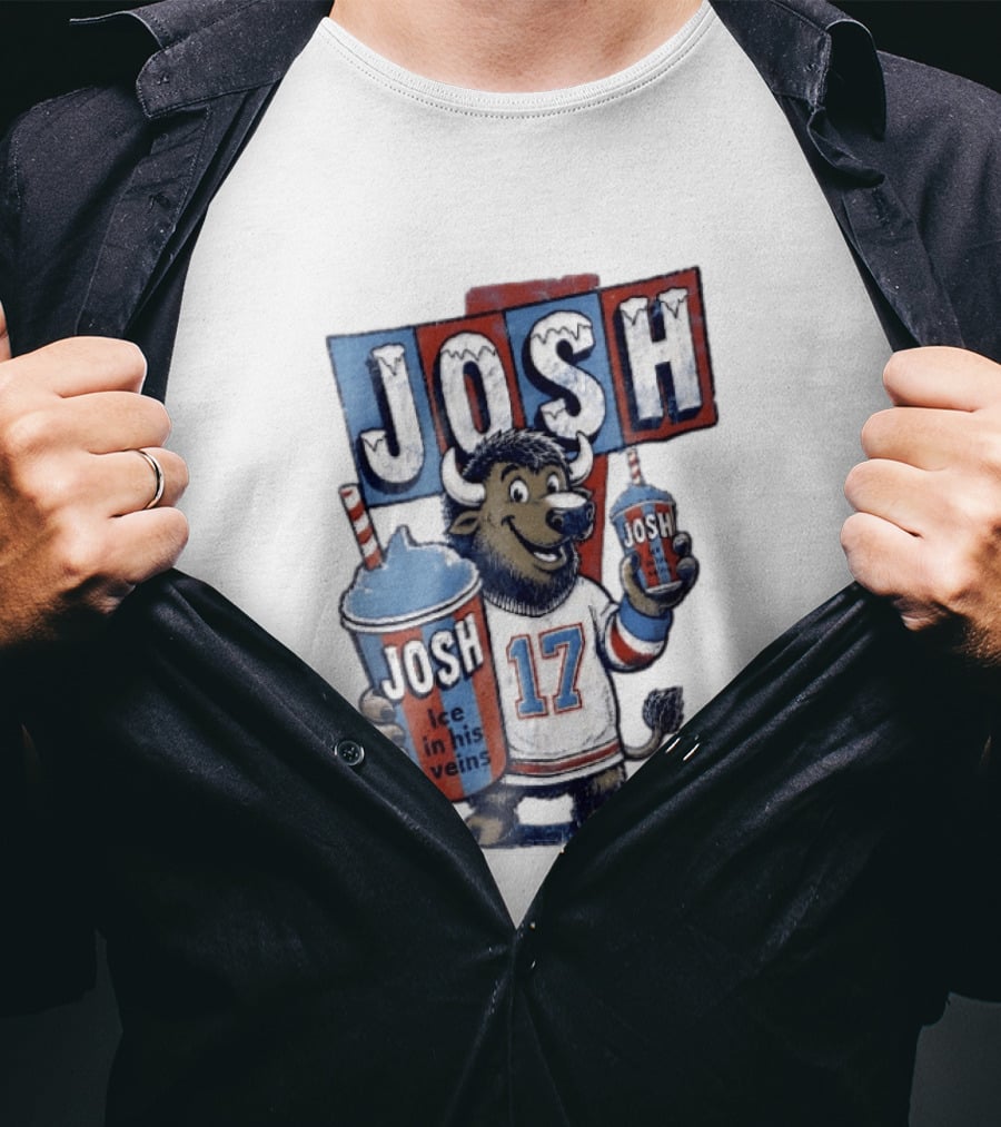 Josh 17 Ice In His Veins Buffalo Drinking Slushy T-Shirt