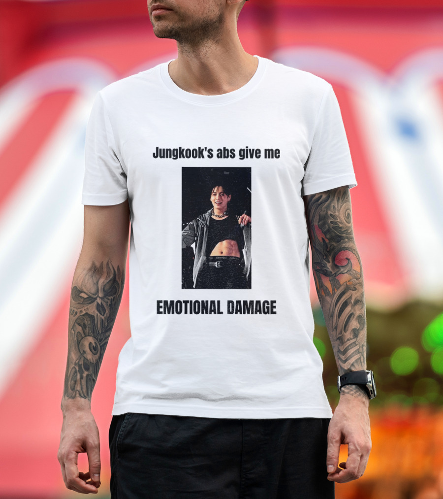 Jungkook's Abs Give Me Emotional Damage Fandom Trend T-Shirt