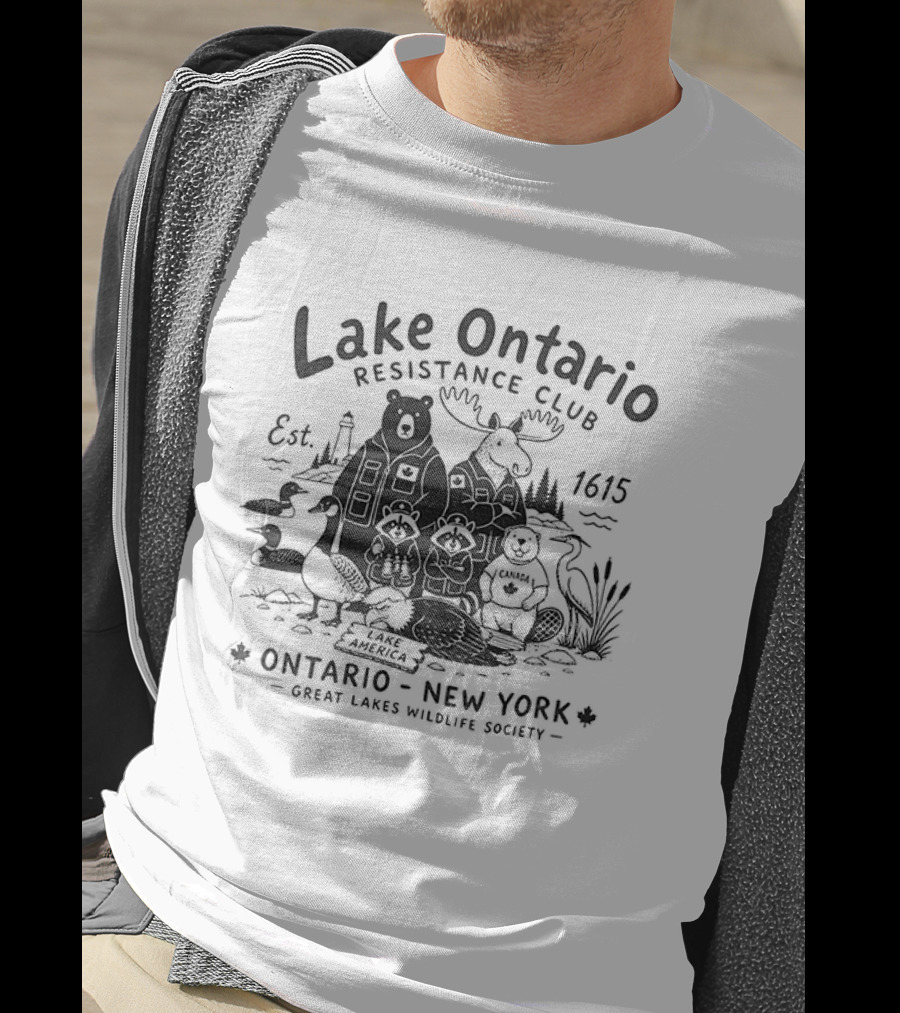 Lake Ontario Resistance Club Ontario New York Great Lakes Wildlife Society Est 1625 T-Shirt