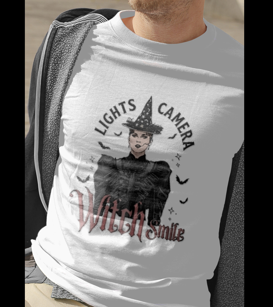 Lights Camera Witch Smile Horror Movie Halloween Magic T-Shirt