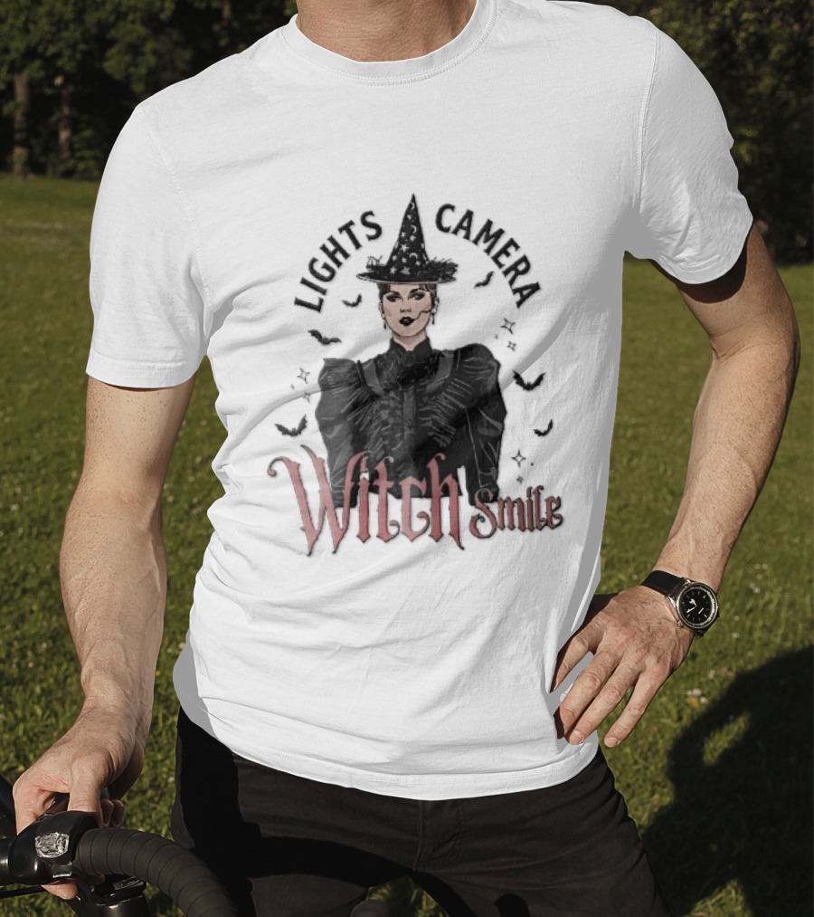 Lights Camera Witch Smile Horror Movie Halloween Magic T-Shirt