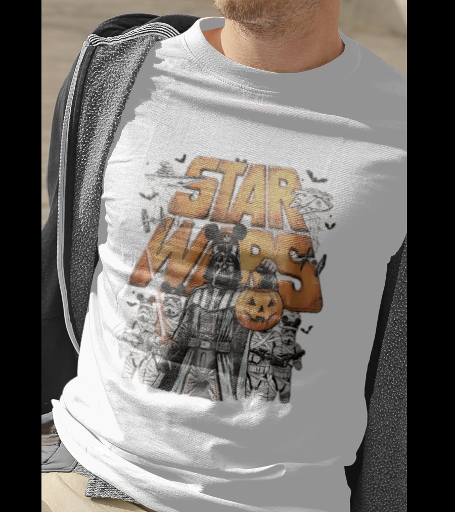 Star Wars Darth Vader Mickey Ears Stormtroopers Halloween Pumpkin T-Shirt