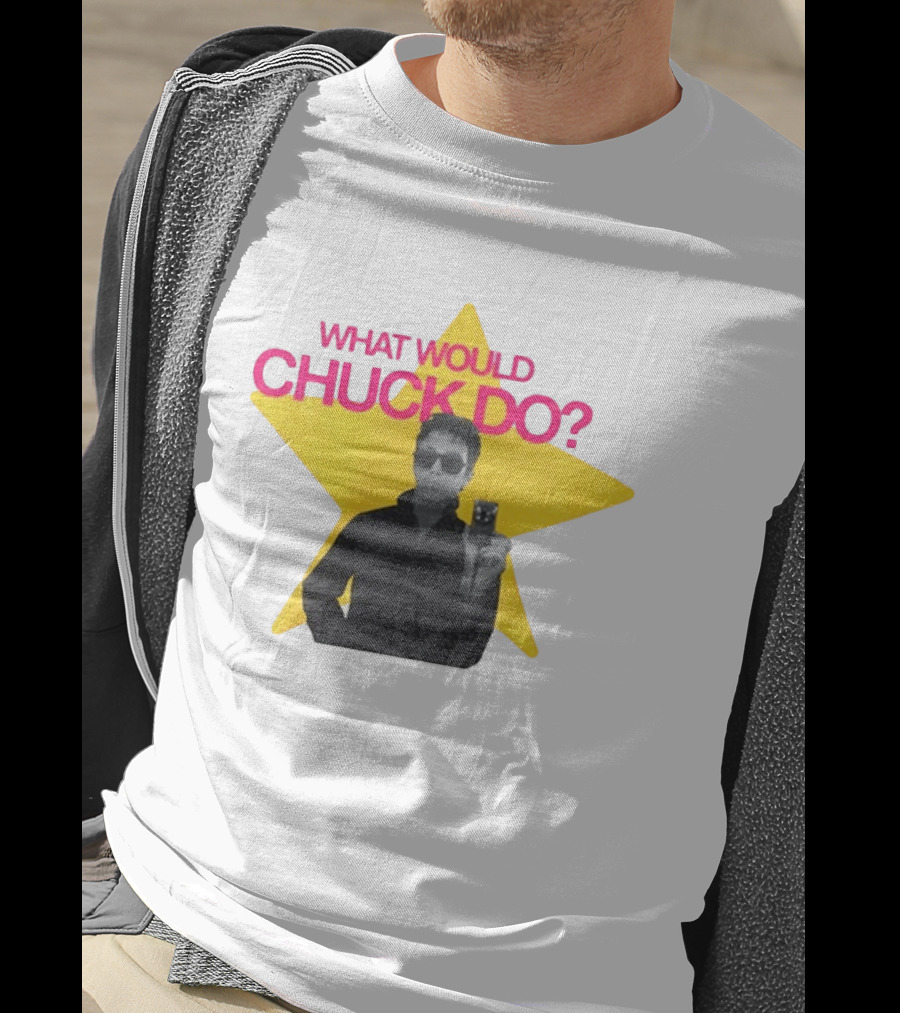 Chuck Timely And The Hourglass 90s Baby What Would Chuck Do Starburst T-Shirt