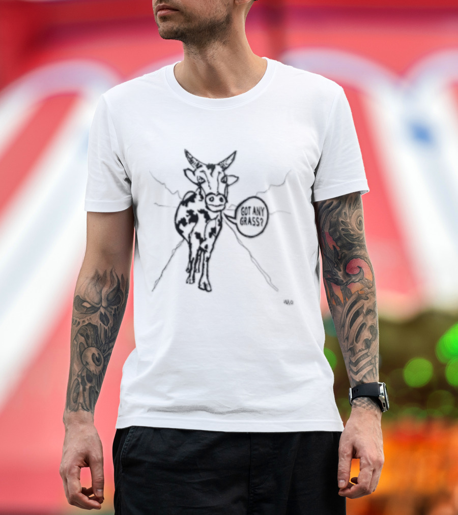 Cow Speaks Sarcasm Meme Black And White Sketch T-Shirt