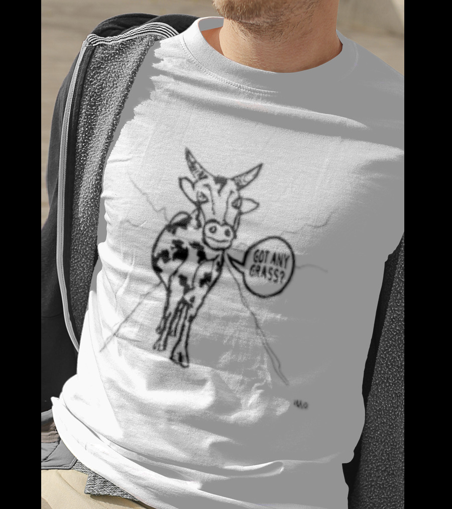 Cow Speaks Sarcasm Meme Black And White Sketch T-Shirt