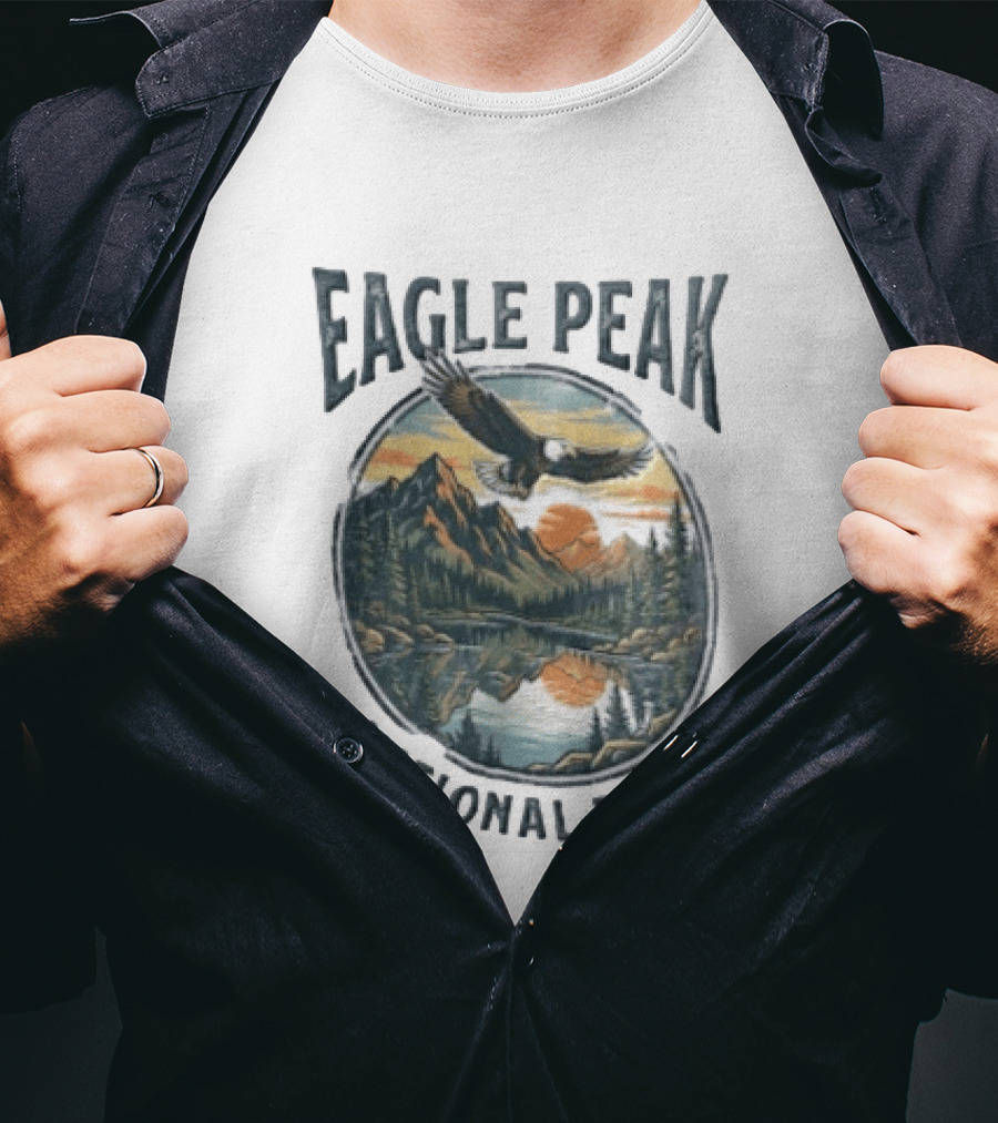 Eagle Peak National Park Eagle Mountains Lake Forest Sunset T-Shirt