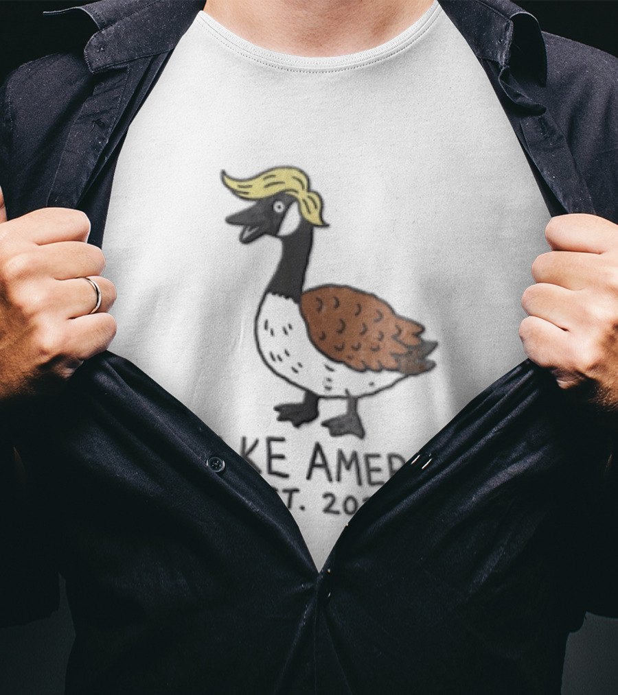 Lake America Goose Est 2026 Trump Hair T-Shirt