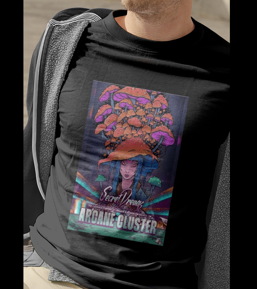 Arcane Cluster Secret Dreams Music Arts Festival 2026 Cardinal Center Marengo Ohio Psychedelic Mushroom T-Shirt