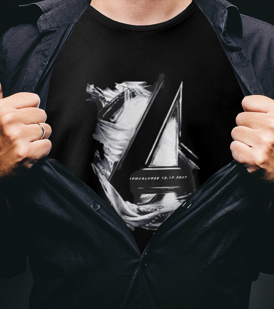 Avengers Apocalypse 12.17.2027 Tower Monochrome T-Shirt