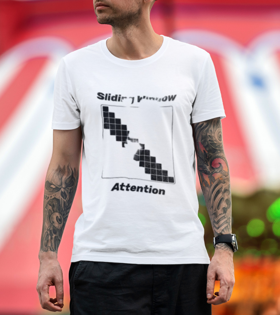 Sliding Window Attention Mechanism Diagram T-Shirt