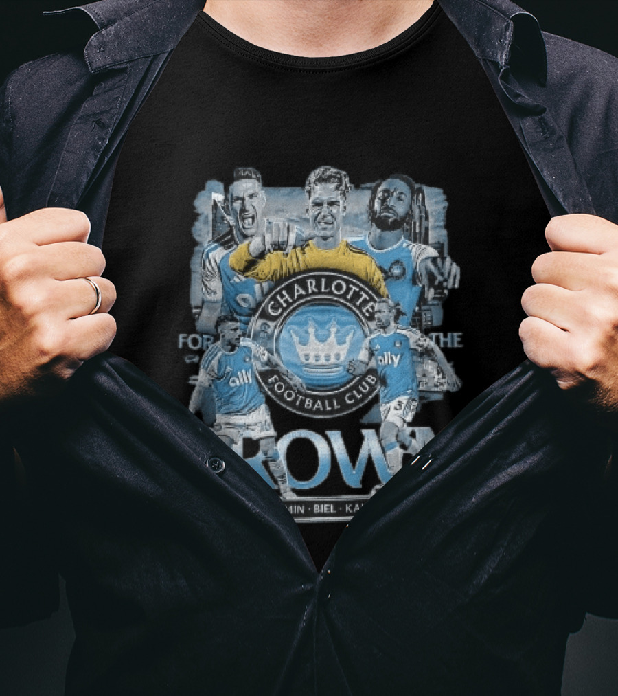 Charlotte Football Club Crown Ream Saint Maximin Biel Kahlina Westwood Players Celebrating T-Shirt
