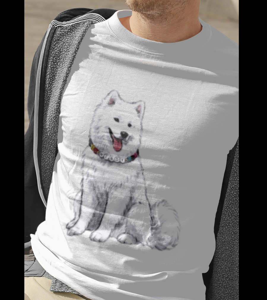 Wendy Kelce Swift Dog Collar Necklace Cute Samoyed T-Shirt