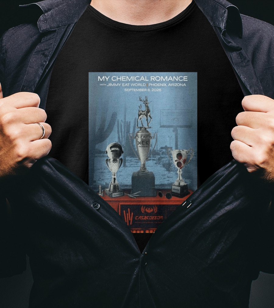 My Chemical Romance With Jimmy Eat World Phoenix Arizona September 6 2026 Trophy T-Shirt