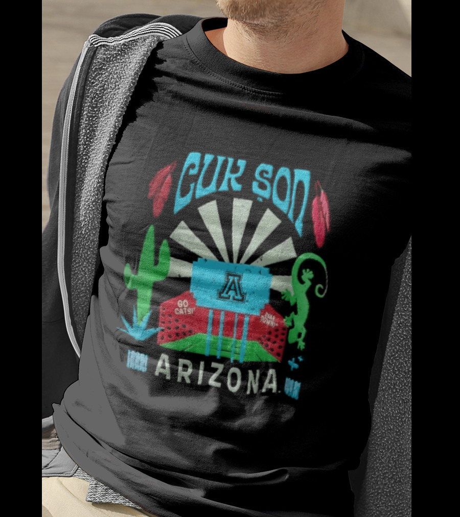 Arizona Go Cats Bear Down Cactus Lizard Desert T-Shirt