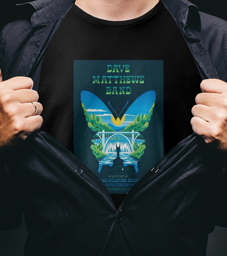 Dave Matthews Band Gorge Amphitheatre George WA September 4 6 2026 Spokane Wildfire Recovery T-Shirt