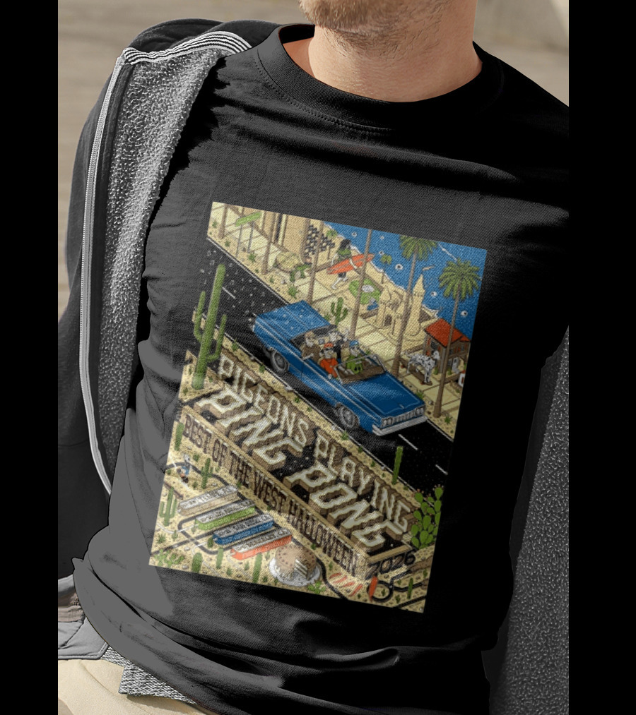 Pigeons Playing Ping Pong Best Of The West Halloween 2026 West Coast Run Arizona California October 29 November 1 T-Shirt