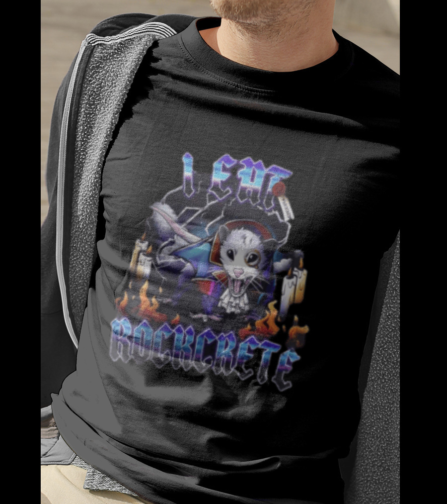 I Eat Rockcrete Possum Gothic Style With Candles And Flames T-Shirt