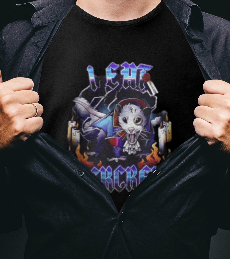 I Eat Rockcrete Possum Gothic Style With Candles And Flames T-Shirt