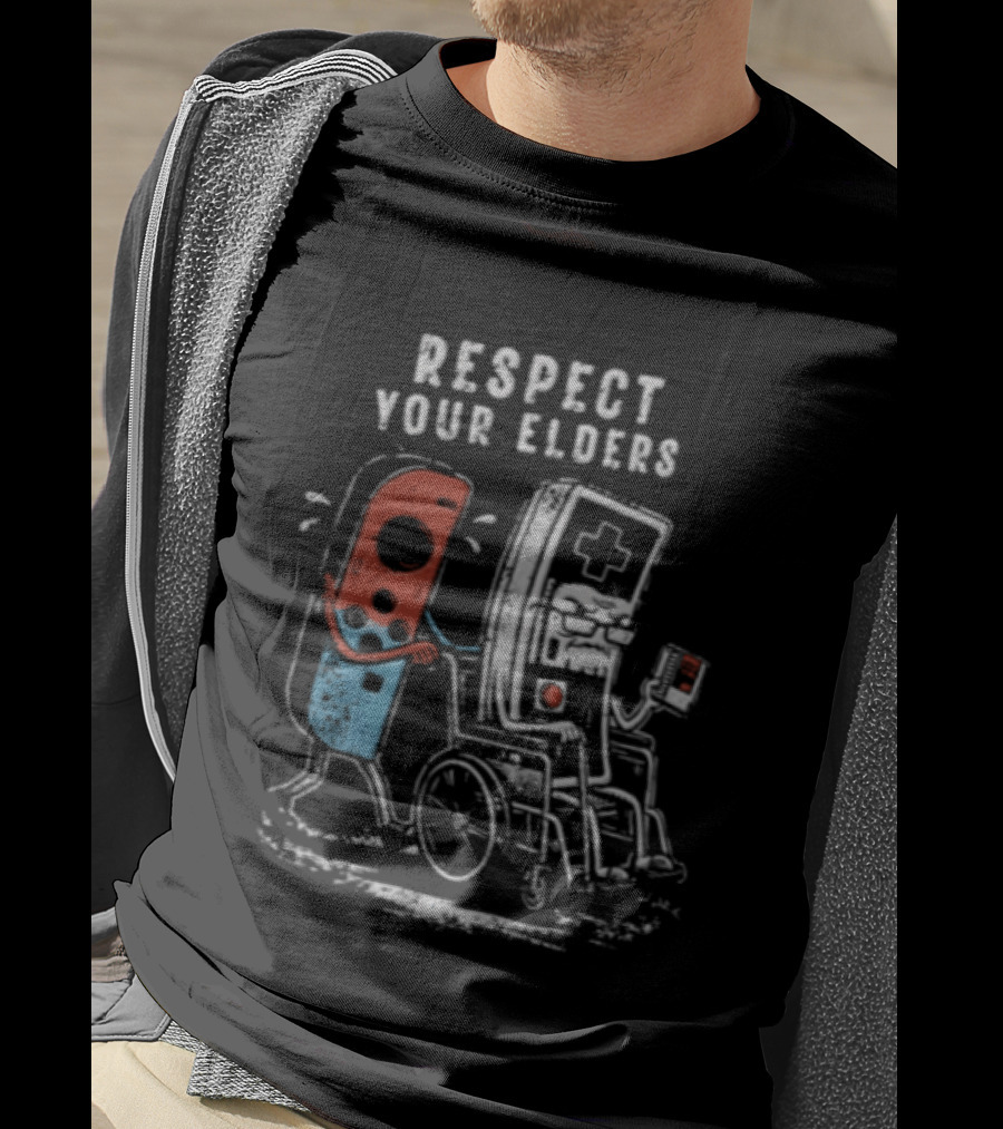 Respect Your Elders Retro Game Controllers T-Shirt
