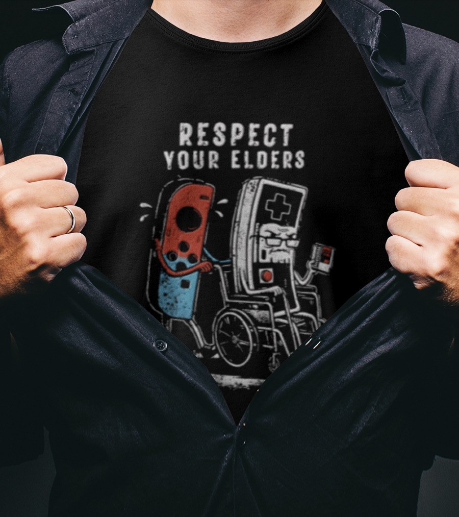 Respect Your Elders Retro Game Controllers T-Shirt