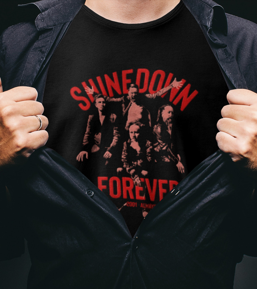 SHINEDOWN Forever 2001 Always Band Members Red T-Shirt