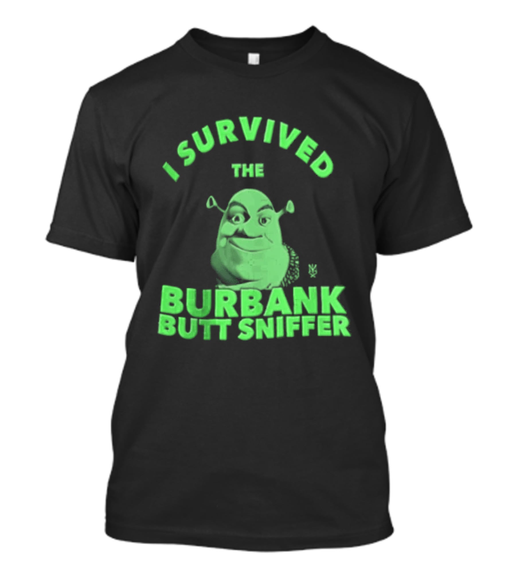 Shrek I Survived The Burbank Butt Sniffer Green Character Mashup T-Shirt