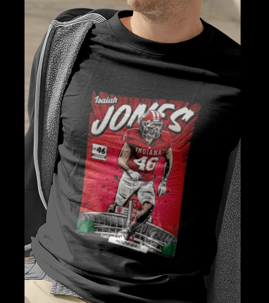 Indiana Hoosiers #46 Isaiah Jones Comic Stadium Edition T-Shirt